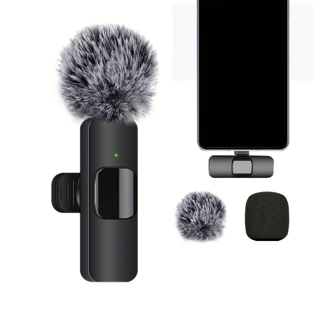 TEMU Wireless Lavalier Microphone, Professional Microphone For Iphone, Typec, , Ipad, 2-pack Lavalier Microphones For Recording Interviews Videos