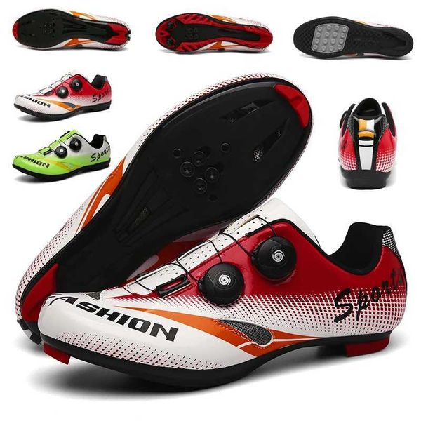 2023 road cycling shoes mens self-locking sports shoes racing womens cycling boots flat bottomed Spd Cleats outdoor mountain cycling shoes C