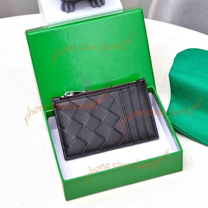 Mirror Quality Wallets Zipper Designer wallet men card holder women coin wallet intrecciato wove top quality genuinel leather coin purse small walle