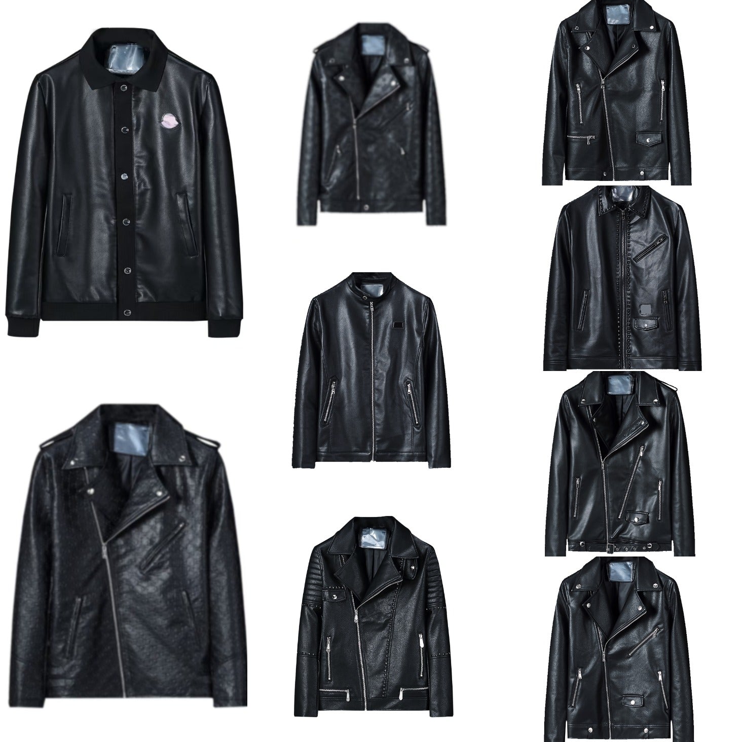 Designer leather jacket, synthetic leather jacket, designer jacket, outerwear, fashionable clothing, punk rock street men