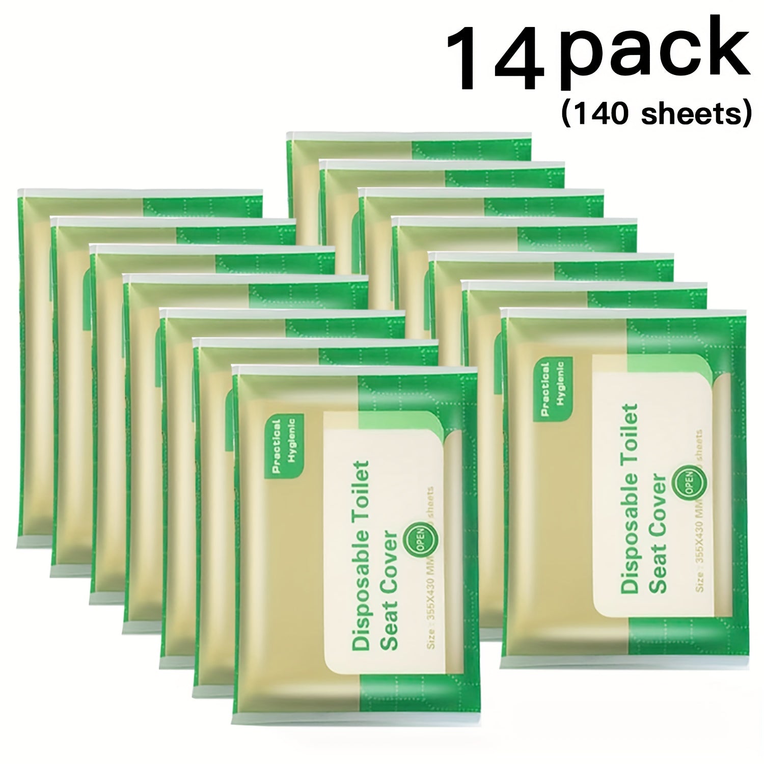 TEMU Disposable Toilet Seat Covers, 7-14 Pack (70-140 Sheets) Flushable Toilet Seat Covers, 100%, Adult Toilet Seat Covers For Airplanes, Travel,