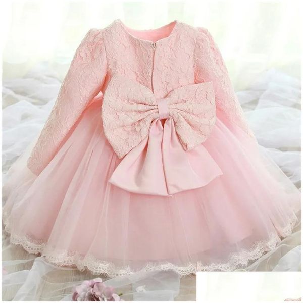 Girls Dresses Newborn Baby 1 Year Birthday Dress 2Nd Girl Christening Gowns Toddler Baptism Outfits Christmas Party Xmas Clothes 12M D Dhy42