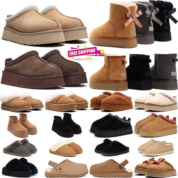 Free Shipping designer tazz australia tasman slippers womens slides sandals winter booties snow over the knee fuzzy black pink sandal warm s