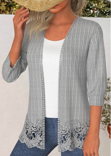 Modlily Lace 3-4 Sleeve Light Cardigan - XL