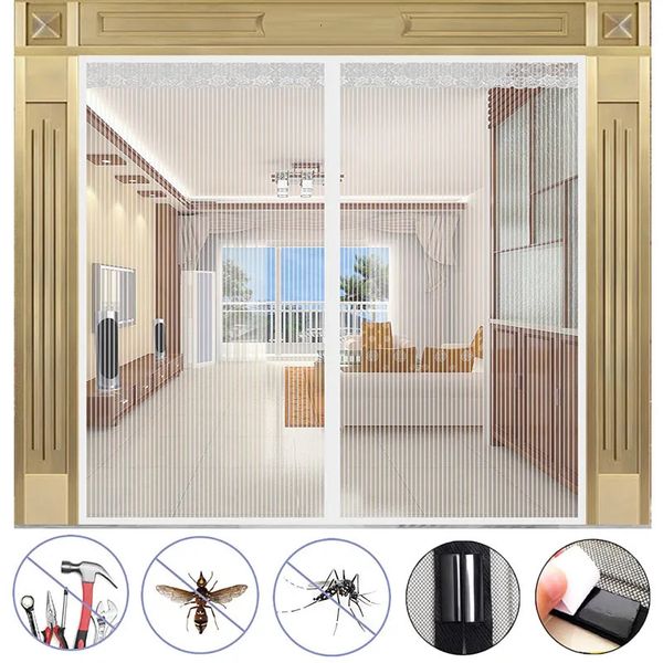 Sheer Curtains Anti-mosquito Nets For Doors Strong Magnetic Door Curtain Insect-Proof Automatic Closing Invisible Large-Size Mosquito Gauze