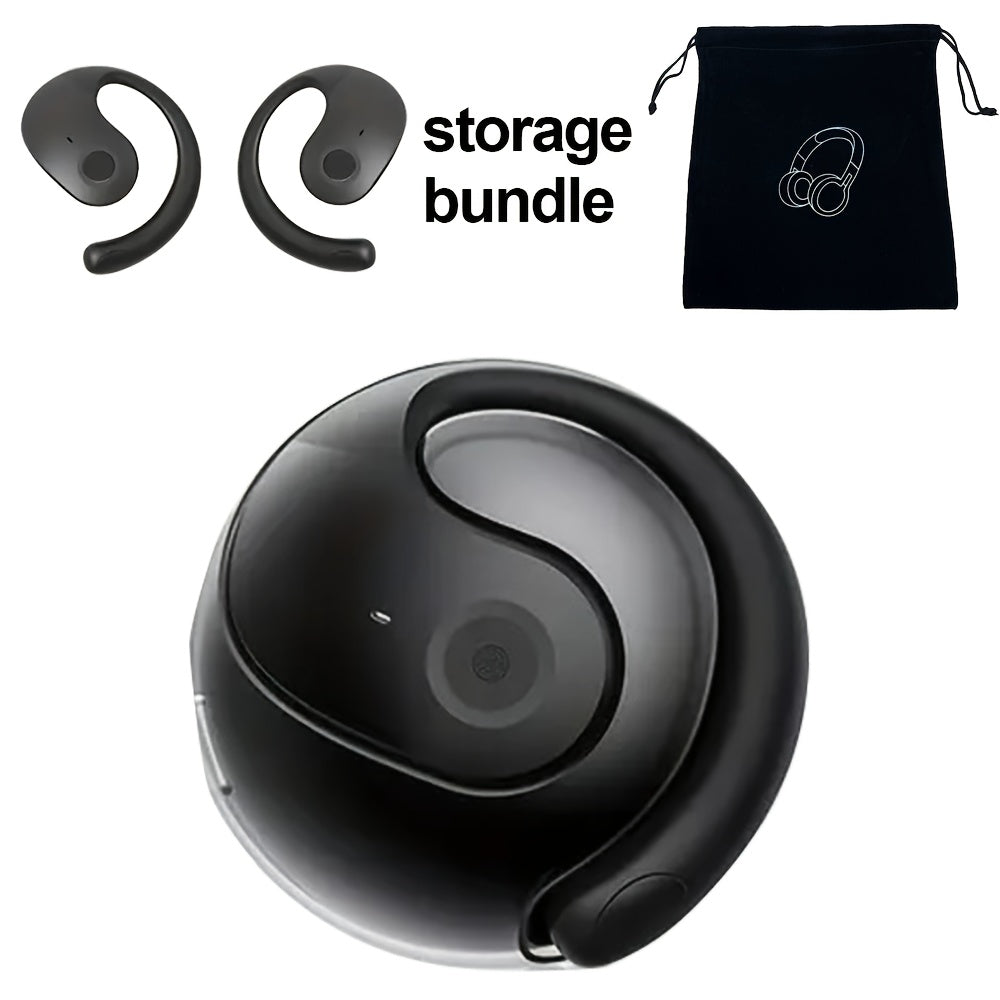 TEMU Compact 144-language Translator Earbuds With Wireless & Usb Charging Case - For Travel & Business, Supports Music & Calls, Beige- Black