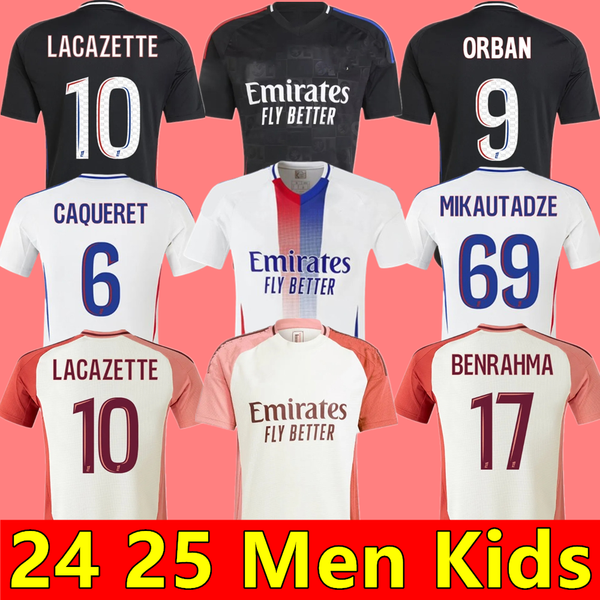 2024 2025 Maillot de foot Soccer JerseyS Lyonnais CAQUERET TOLISSO JEFFINHO OL AOUAR TAGLIAFICO Fans Player football shirts 24 25 TRAORE SAR