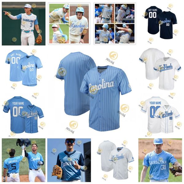 North Carolina Tar Heels Baseball Jersey Folger Boaz JasonDeCaro Dalton Pence Matthew Matthijs Connor Bovair 47Aidan Haugh Custom Stitched N
