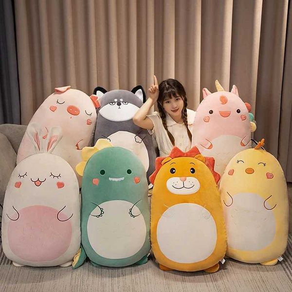 Plush Dolls New Fat Kavay Chicken Bear Rabbit Penguin Pig Dinosaur Plush Pillow Toy Soft Fill Animal Doll Chair Cushion High Quality J241214
