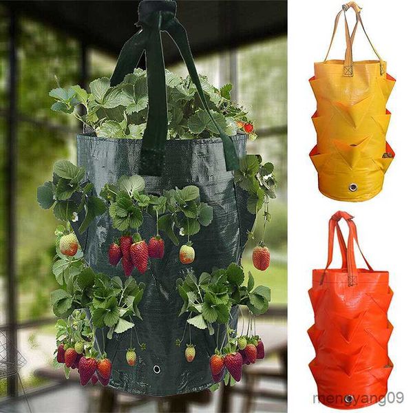 Planters Pots Hanging Tomato Grow Bag Upside Down Planter Multi-mouth Vertical Flower Herb Plant Pot Vegetable Growing Bags Garden Supplies