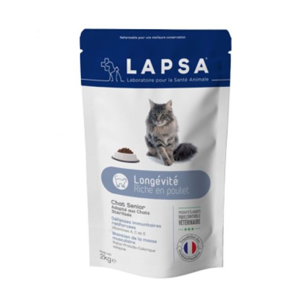 Lapsa Croquettes Chat Senior Longévité 2kg