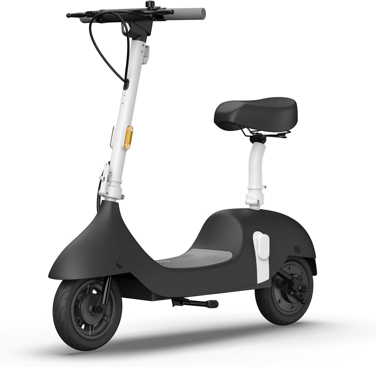 Electric Scooter with Seat 25 Miles Range 750W Motor 15.5 MPH Retro Electric Scooter for Adults 10 Vacuum Tires Detachable Battery Dual Brakes LED D