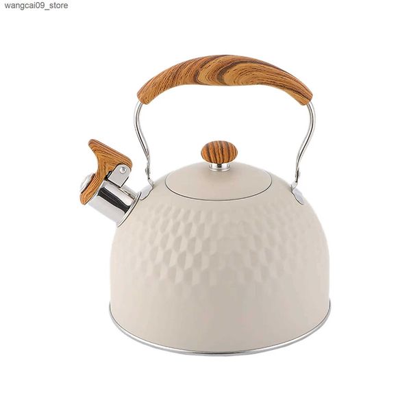 Health Pots 2.5L Teakettle with Handle Anti Scald Stainless Steel Teapot Whistle Kettle for Tea Room Making coffee J241116