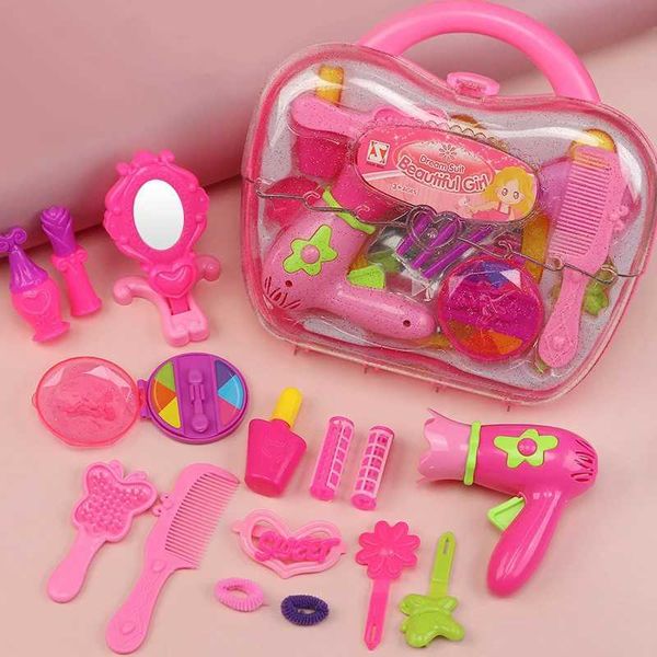 Beauty Salon Set Toy Interactive Pretend Play Hair Salon Playset Fashion Role Play Kit Carry Case For Kids Toys Gifts For Girls Z241128