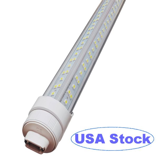 8FT LED Bulbs Light - 144W 6500K , Clear Cover, R17D-HO Base, 18000LM, 300W Equivalent Fluorescent Tubes F96T12-DW-HO, Rotate V Shaped, Dual