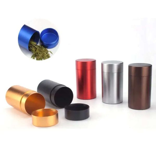Storage Jars Aluminum Alloy Teas Sealed Metal Cans Home Travel Portable Coffee Tea Can Mini Container
