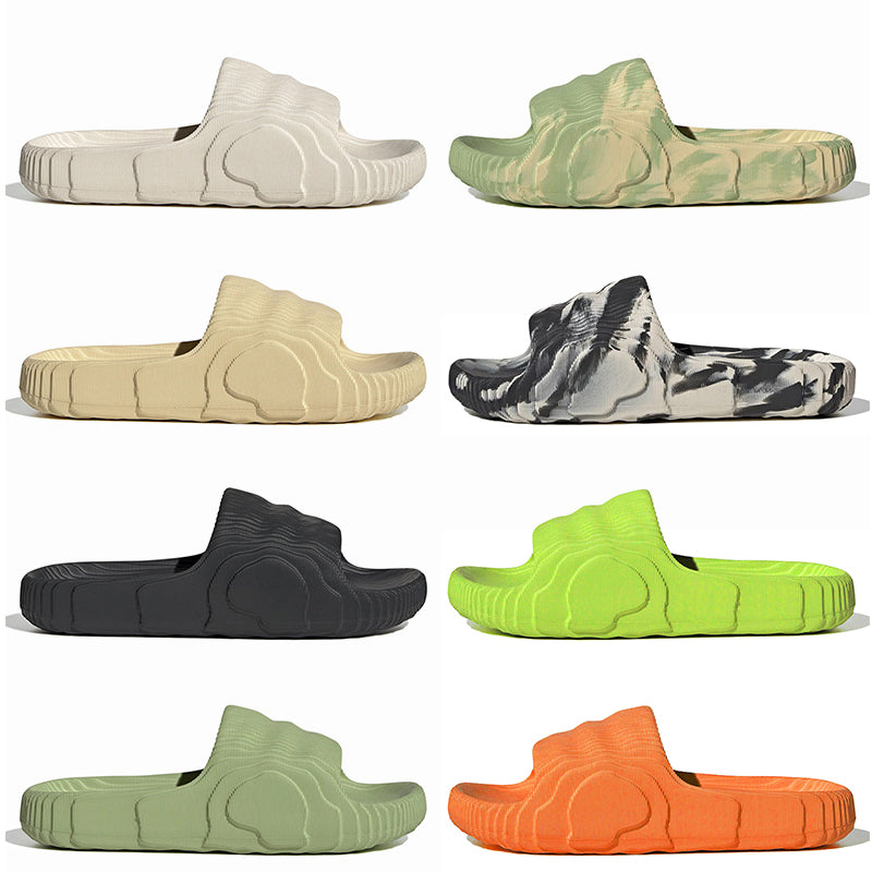 adilette slides designer mens womens flat slippers foam rubber triple black white desert sand magic lime sandals outdoor beach summer slide