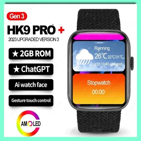 HK9 Pro Plus + Smartwatch, device with 4GB ROM, AMOLED display, NFC, PK Hello Watch 3
