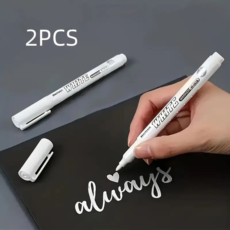 TEMU 2-4-6-8-12pcs Waterproof Quick-drying White Marker Pen- Graffiti, Glass Advertising, And Greeting Card Highlighting-valentine's Day Special!