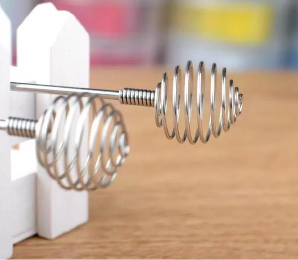 Fashion Hot Stainless Steel Honey Spoon Stick Kitchen Honey-Stir Bar Swizzle Sticks Egg Beater Whisk Mixing Tool