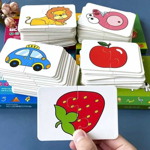 NEW Baby Puzzle Early Learning Card for Children Animals Fruit Truck Graph Card Matching Games Montessori Toys for Boys Girls LX241024