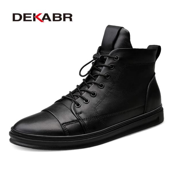 DEKABR New Fashion Style Waterproof Winter Shoes Men Plus Fur Snow Casual Warm Ankle Boots Size 38~48 fcb0