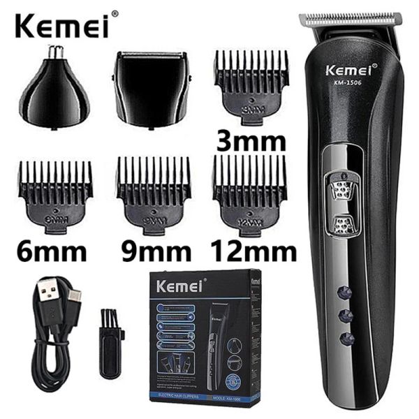KM-1506 3 in 1 Shaver USB Charging Hair trimmer Electric Rechargeable Nose Professional Shaving hine