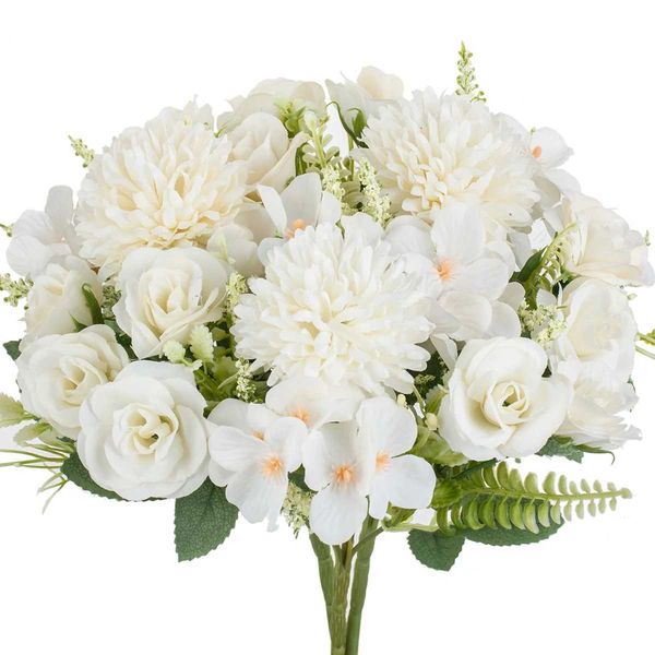 Silk Roses Hydrangea Cheaper Artificial Flowers Wedding Party Vase for Home Decoration Accessories Christmas Garland Scrapbook Y240801