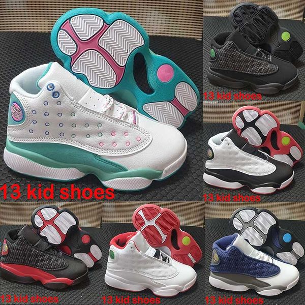 2022 Baby Jumpman 13 Kids Basketball Shoes Youth Children Athletic 13s Lucky Green He Got Game Chicago Sports Shoe for Boy Girls Shoes white