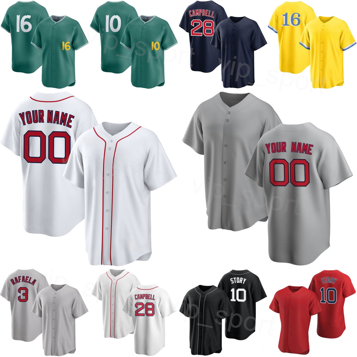 Team Baseball 10 Trevor Story Jerseys Kid Man Women 3 Ceddanne Rafaela 28 Kristian Campbell 52 Wilyer Abreu 2 Alex Bregman 16 Jarren Duran 2025 City