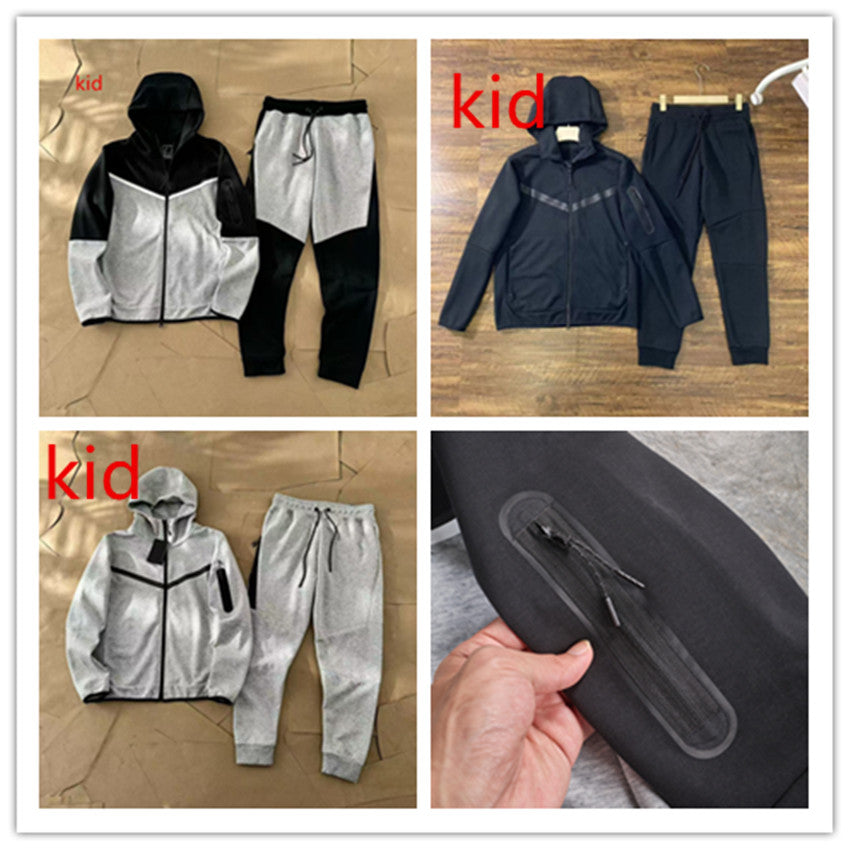 Kid Tech fleece jacket Tracksuits Sports hoodies Designer sweatsuit Trousers Pants 2 Piece Sets Hooded Sweater Streetwear Joggers tops