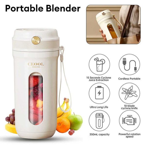 Mini Electric Juicer Cup 10 Blades Rapid Juicing Blender Portable Juicer Fruit Mixers Fruit Vegetable Milkshake Smoothie MixerXJ241227