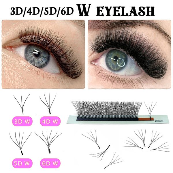 4D W Eylash Extension 5D 3D Russia Volume W Lash Fluffy Premade Fans Clover Mink Faux Cil Lashes Dolly Hybrid Eyelash 3D Cilios 240709