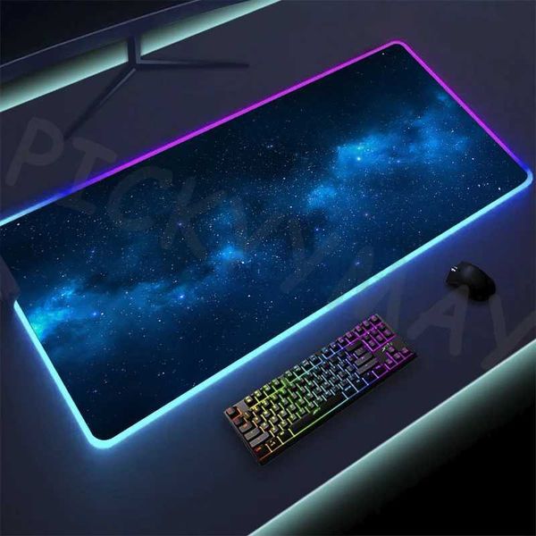 Universe RGB Gaming Mousepad Space Mouse Mats LED Large Gamer Mousepads XXL Keyboard Pads Luminous Desk Mat Mouse Pad BacklitM240802