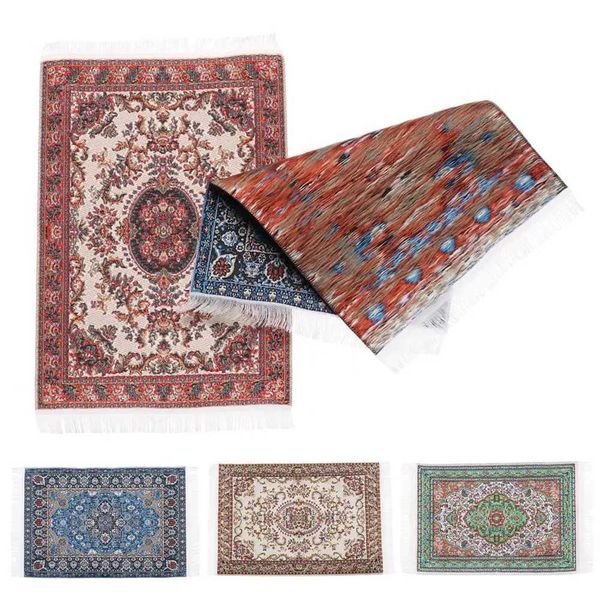 1-12 Scale Dollhouse Miniature Turkish Style Area Rug-Carpet-Mat Floor Coverings for Dolls House Any Rooms Furniture Decoration Y240807