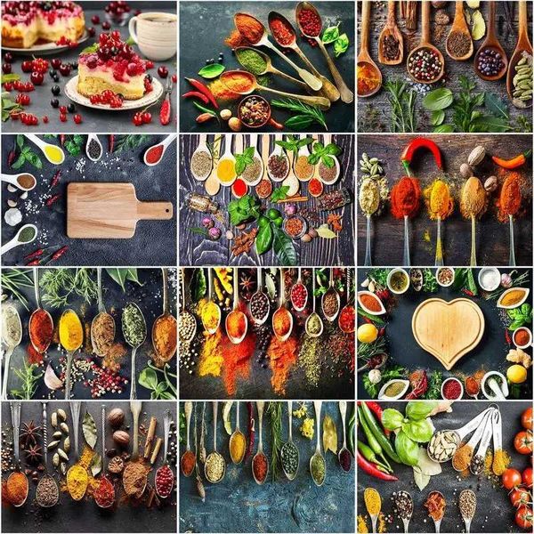 RUOPOTY Acrylic Painting By Numbers For Adults With Frame 60x75cm Ingredients Modern Wall Art Picture By Numbers For Diy GiftXJ240803