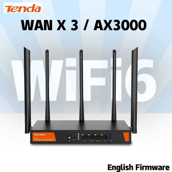 Routers Tenda W30E Wireless WiFi 6 Enterprise Mesh Router 4 * LAN Gigabit 3000Mbps 2.4GHz 5.8GHz USB 5G Access Point Dual Group 1.7GHz 256MB