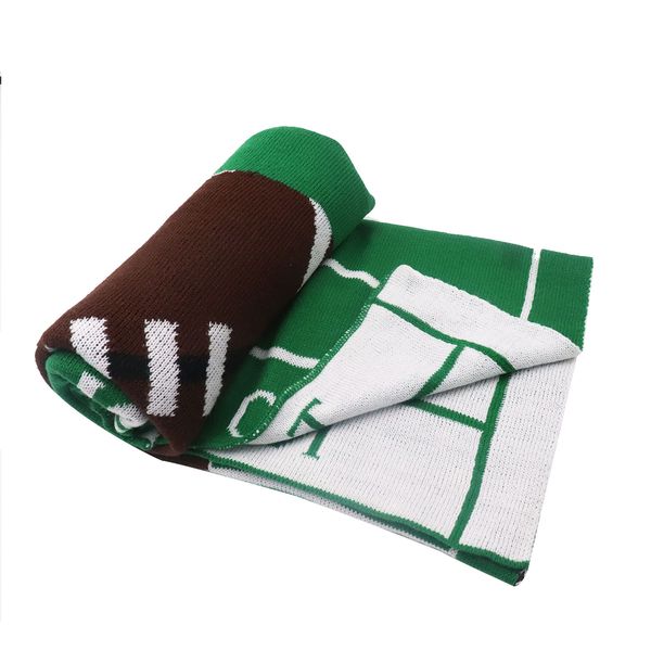 Football Knitting Blanket 30*40 inch Jacquard Green Running YardDOM1483