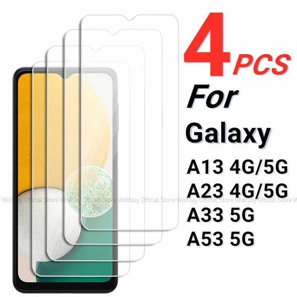 2-4PCS Screen Protector For Galaxy A13 Tempered Glass For Galaxy A13 A23 A33 A53 5G Full Glue Cover Phone Glass M250120