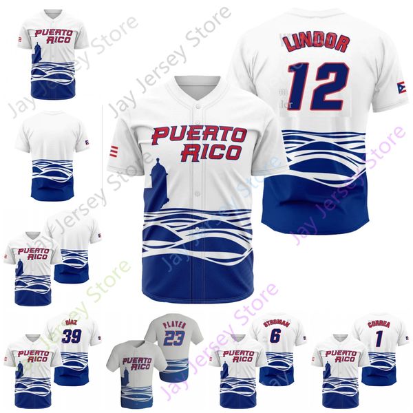 2023 Team Puerto Rico Baseball Jersey Vazquez MJ Melendez Maldonado Fernando Cruz Moran Santiago Underwood Jr. Machin Miranda Rivera Velazqu