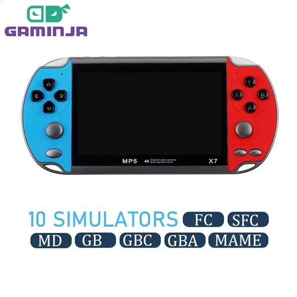 Gaminja X7 handheld game console 4.3-inch TFT high-definition screen portable retro game player builds 10000 games for GBC GBA NES GBC 24081