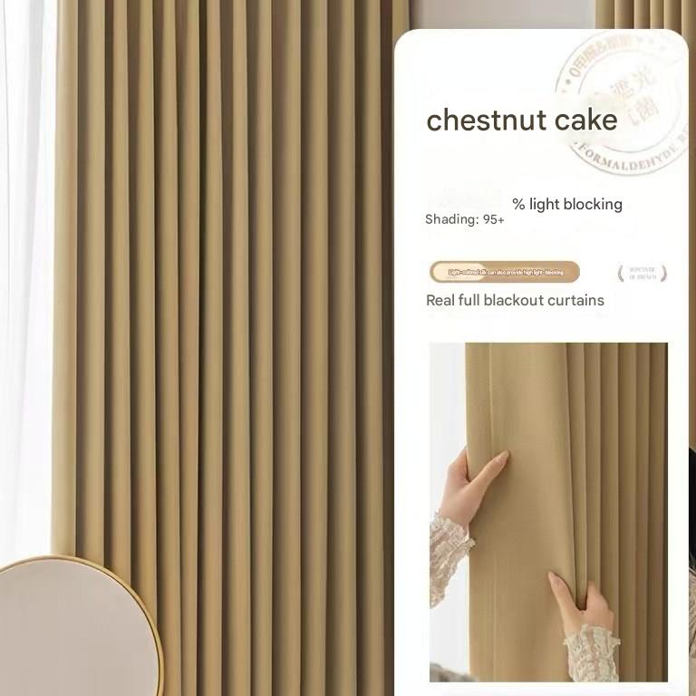 YL-36846 new cotton and linen full blackout curtains bedroom living room bay window thickened sunshade and heat insulation curtain finished product