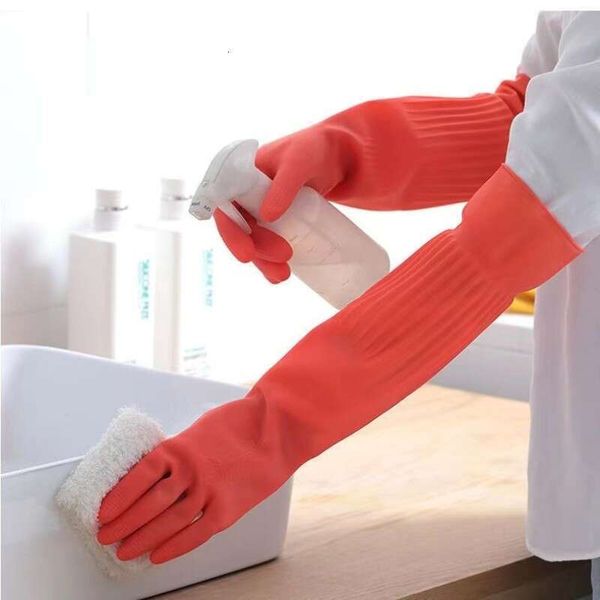 45-56cm Long Aquarium Fish Tank Industrial Thick Protective Gauntlets Waterproof Rubber Latex Dishwashing Gloves