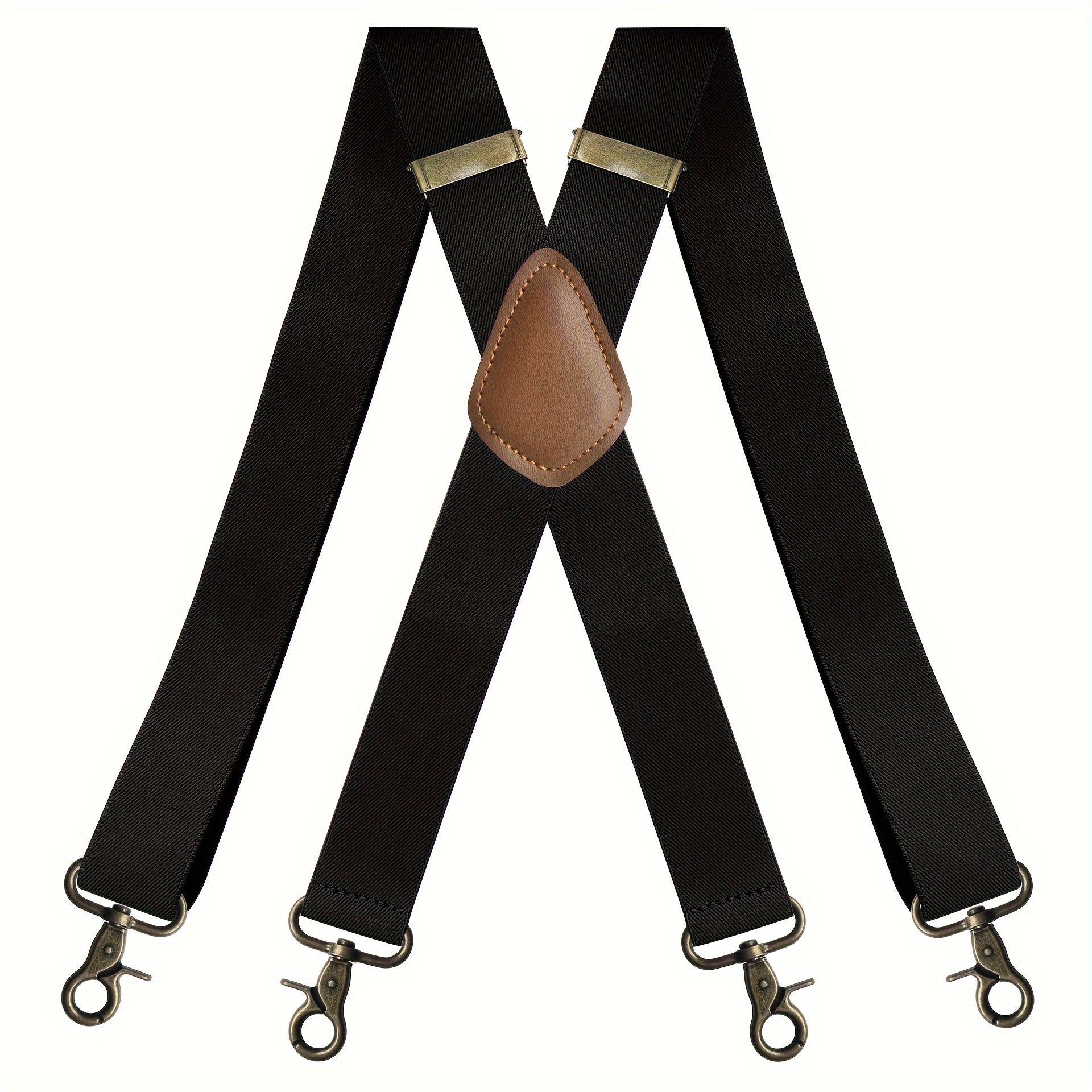 TEMU 1pc Adjustable 1.37inch Wide With 4 Snap Hooks, Elastic Suspenders Trouser Braces, Gifts For Him Dad Grandpa Husband