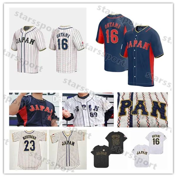 Custom 2023 Team Japan Baseball Jerseys Kensuke Kondoh Yuhei Nakamura Munetaka Murakami Kazuma Okamoto Tetsuto Yamada Takumu Nakano Shugo Ma