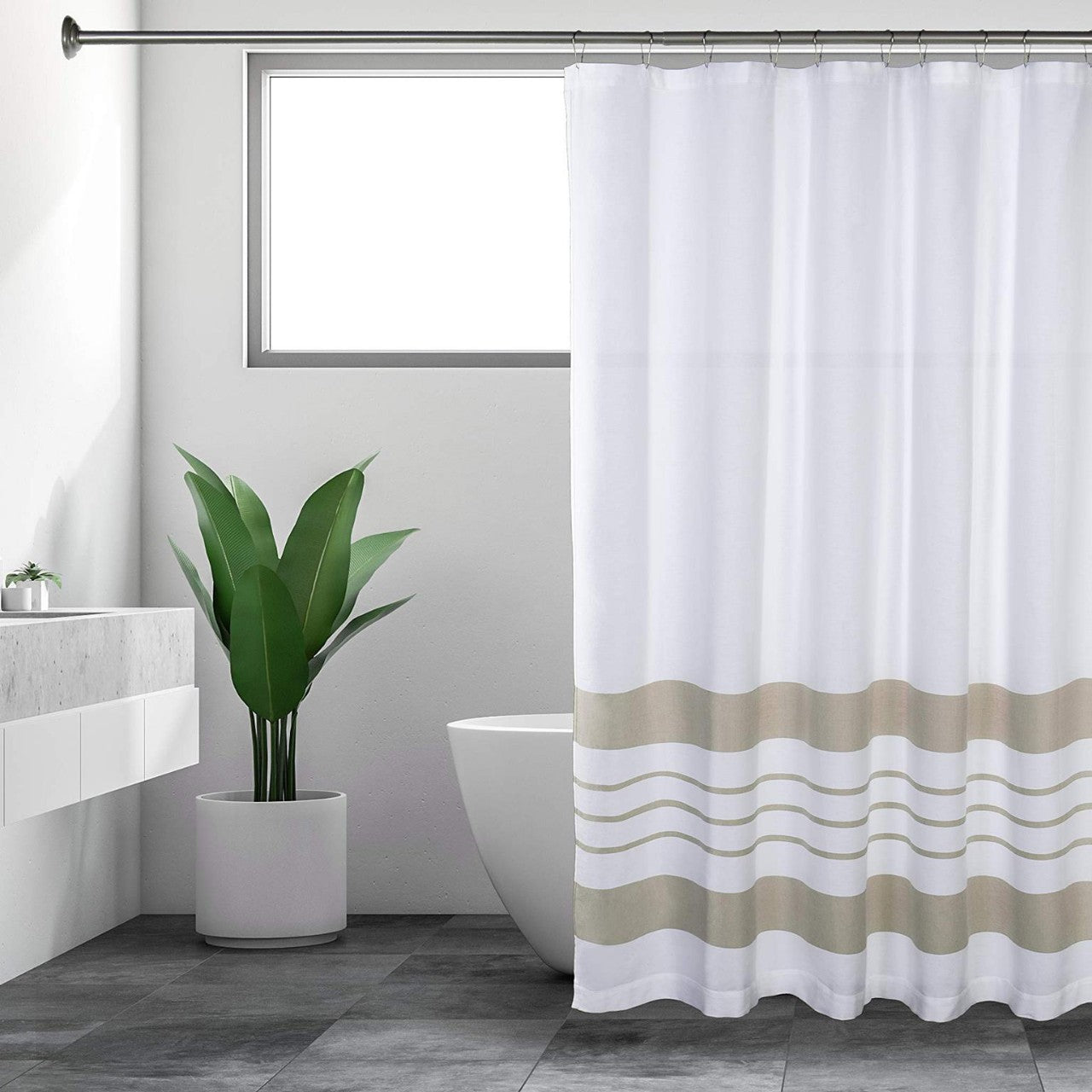 YL-36991 digital printed cloth shower curtain waterproof thick bathroom partition curtain with hook