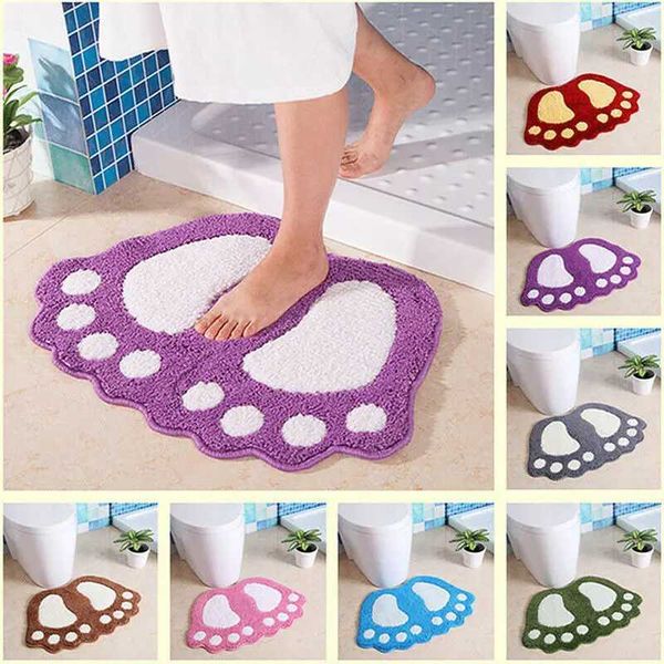 Foot Print Bath MatsNon-slip Bathroom CarpetMat Toilet Memory Foam Bathroom Rug Bath Pad CarpetsMicrofiber Mini Mats 40*60cmM240816