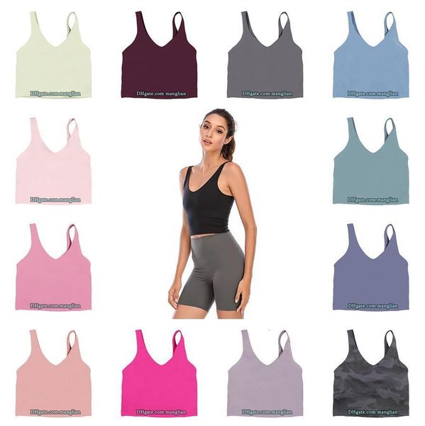 Women Yoga Vest Tank Tops Underwear Sports Bra Camisole Line Details Elasticity Quick-Dry Lightweight Activewear Fitness Tee Training Gym Wo