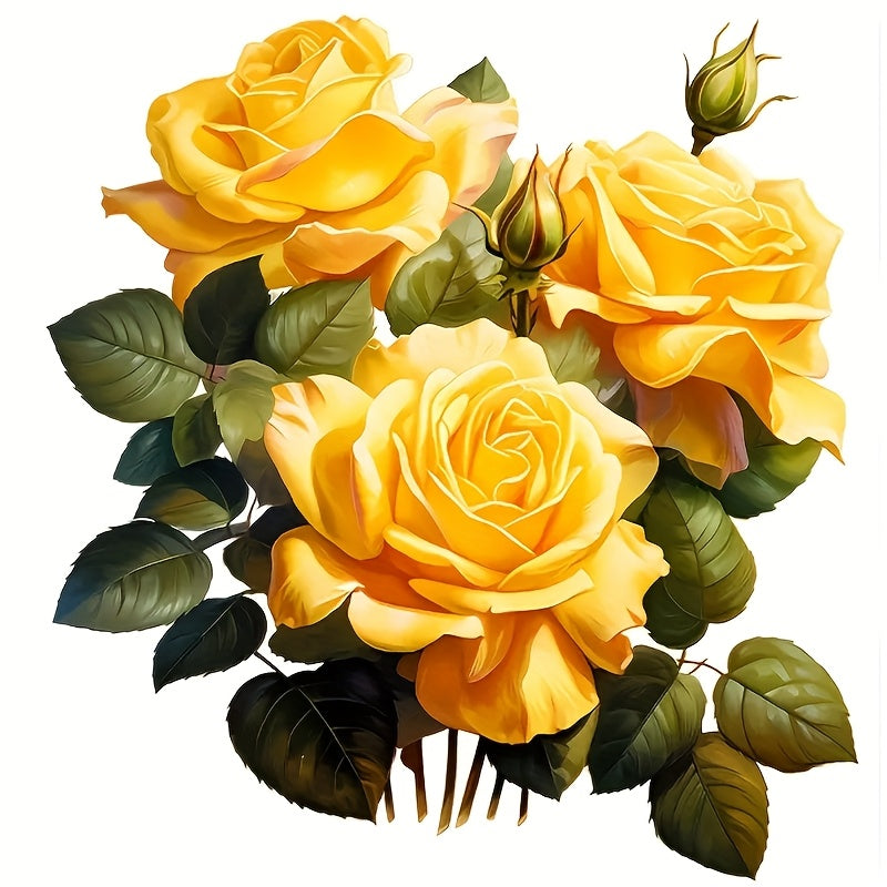 TEMU 6inch Yellow Roses Vinyl Decal,car Sticker For Laptop, Bottle, Truck, Phone, Motorcycle, Window, Wall, Cup Decals