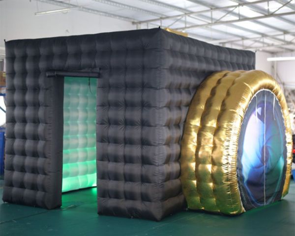 4x3.5x3mH wholesale Free ship New Style colourful led light Camera Shape Inflatable Photo Booth cube photobooth Tent Wedding house for Adver